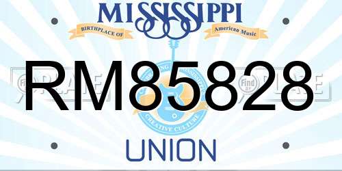 RM85828 Mississippi License Plate
