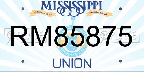 RM85875 Mississippi License Plate