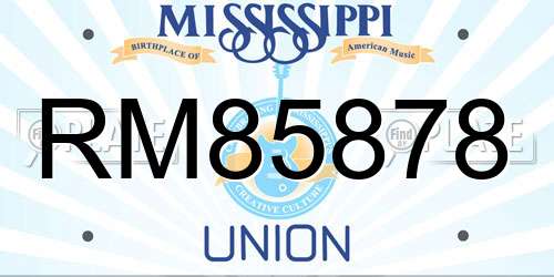 RM85878 Mississippi License Plate