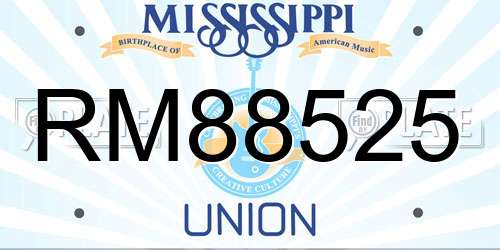 RM88525 Mississippi License Plate