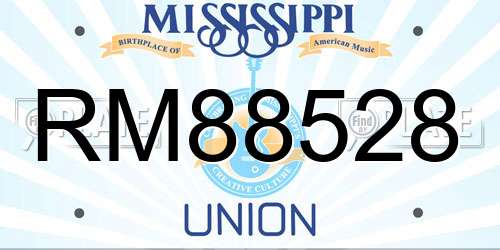 RM88528 Mississippi License Plate