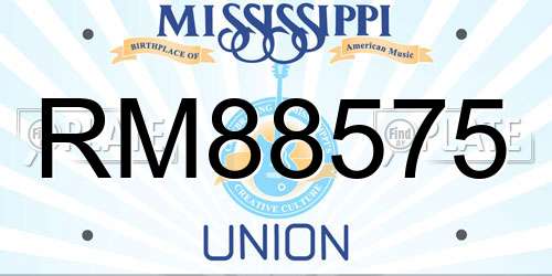 RM88575 Mississippi License Plate