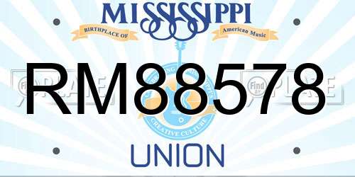 RM88578 Mississippi License Plate