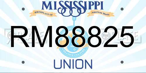 RM88825 Mississippi License Plate