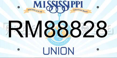 RM88828 Mississippi License Plate
