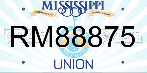 RM88875 Mississippi License Plate