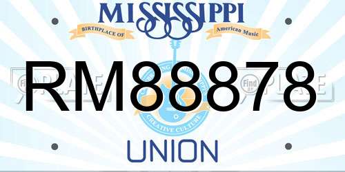 RM88878 Mississippi License Plate