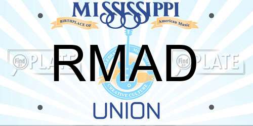 RMAD Mississippi License Plate