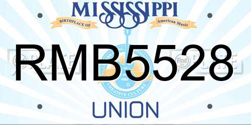 RMB5528 Mississippi License Plate