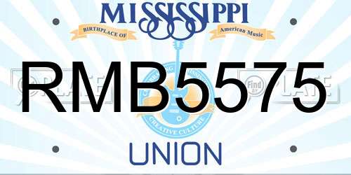 RMB5575 Mississippi License Plate