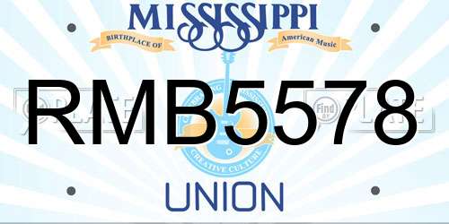RMB5578 Mississippi License Plate