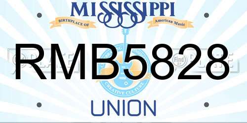 RMB5828 Mississippi License Plate