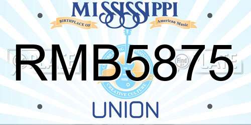 RMB5875 Mississippi License Plate