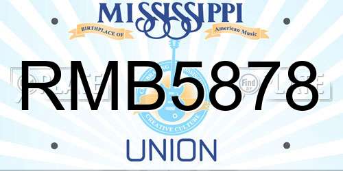 RMB5878 Mississippi License Plate