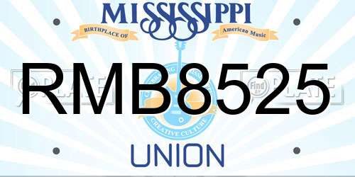 RMB8525 Mississippi License Plate