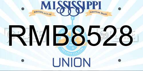 RMB8528 Mississippi License Plate