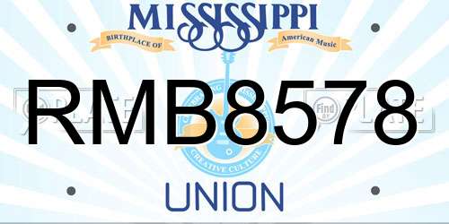 RMB8578 Mississippi License Plate