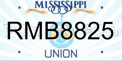 RMB8825 Mississippi License Plate
