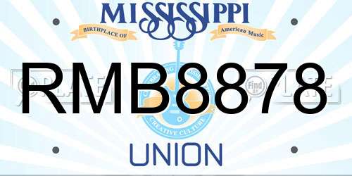 RMB8878 Mississippi License Plate