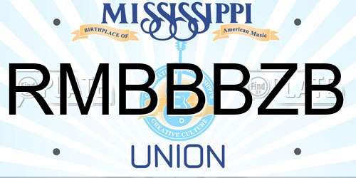 RMBBBZB Mississippi License Plate