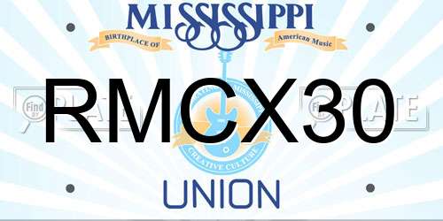 RMCX30 Mississippi License Plate