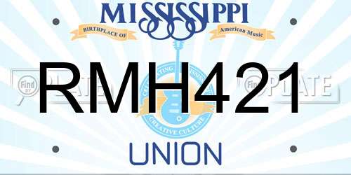 RMH421 Mississippi License Plate