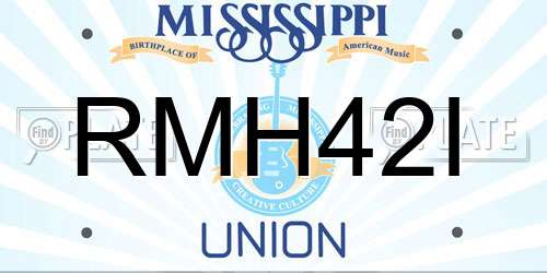 RMH42I Mississippi License Plate