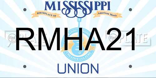 RMHA21 Mississippi License Plate