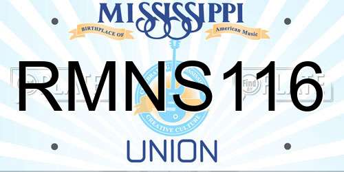 RMNS116 Mississippi License Plate