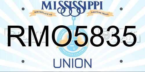 RMO5835 Mississippi License Plate