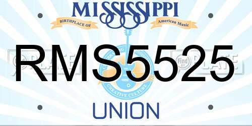 RMS5525 Mississippi License Plate