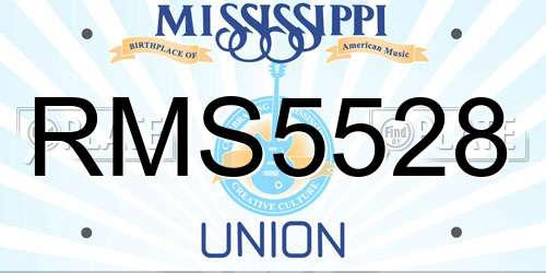 RMS5528 Mississippi License Plate
