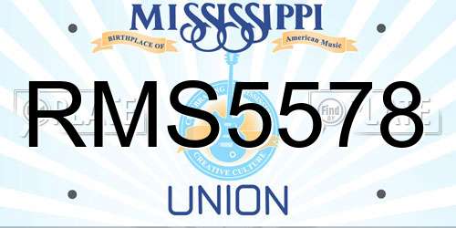 RMS5578 Mississippi License Plate