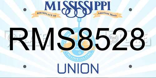 RMS8528 Mississippi License Plate