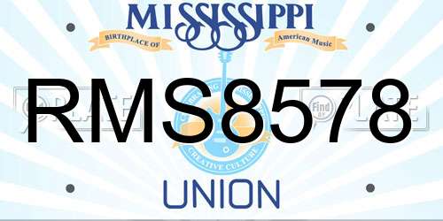 RMS8578 Mississippi License Plate