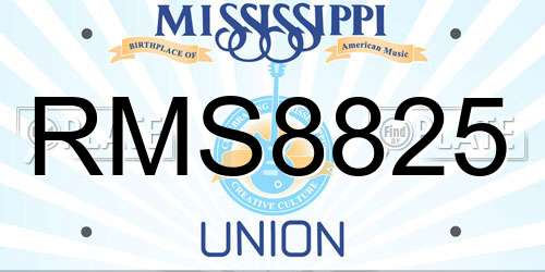 RMS8825 Mississippi License Plate