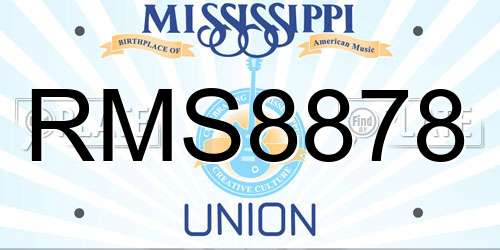 RMS8878 Mississippi License Plate