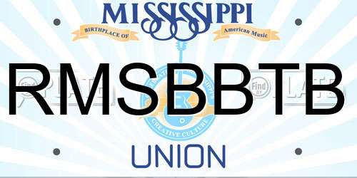 RMSBBTB Mississippi License Plate