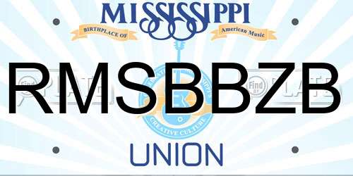 RMSBBZB Mississippi License Plate