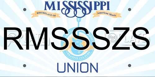 RMSSSZS Mississippi License Plate