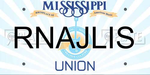RNAJLIS Mississippi License Plate