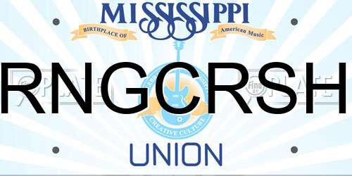 RNGCRSH Mississippi License Plate