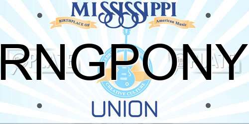 RNGPONY Mississippi License Plate