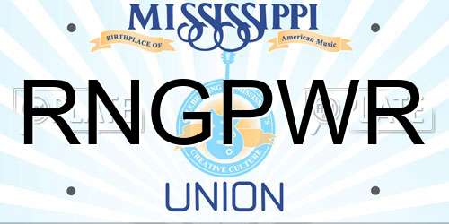 RNGPWR Mississippi License Plate