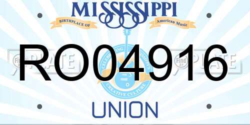 RO04916 Mississippi License Plate