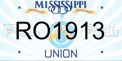 RO1913 Mississippi License Plate