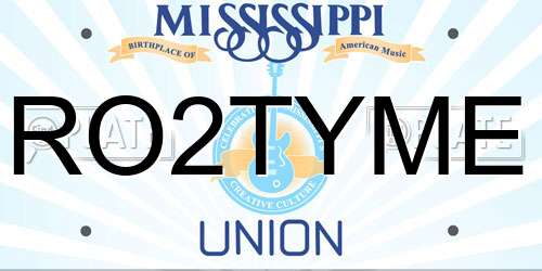 RO2TYME Mississippi License Plate