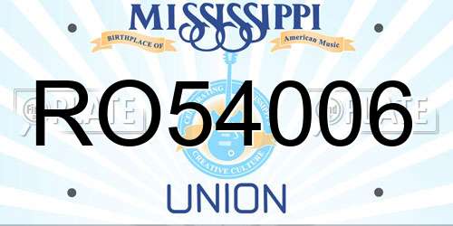 RO54006 Mississippi License Plate