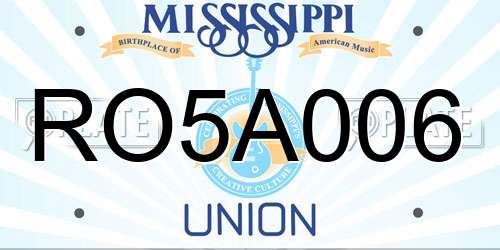 RO5A006 Mississippi License Plate