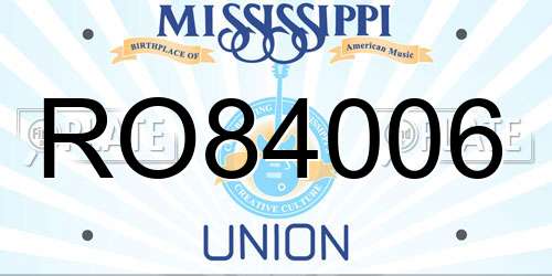 RO84006 Mississippi License Plate
